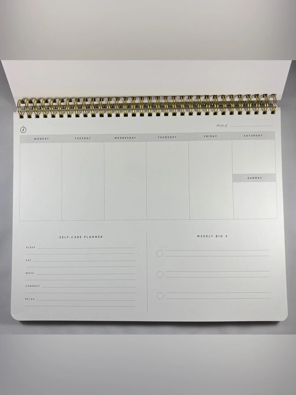 Michael Hyatt Full Focus Planner Spiral Notebook — Black Linen with Gold Coil